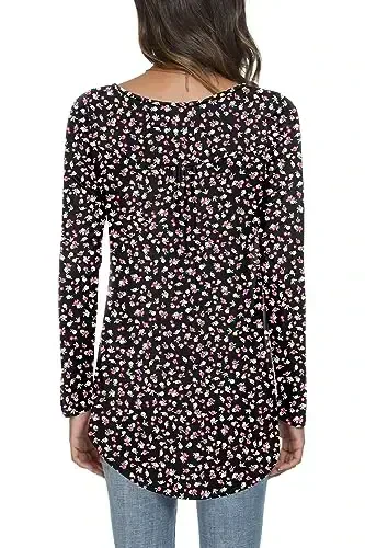 POPYOUNG Ayollar uzun yengli tuniklar Leggings bilan kiyish uchun keng bichimli ko'ylaklar Kuzgi kundalik erkin bluzkalar - 2