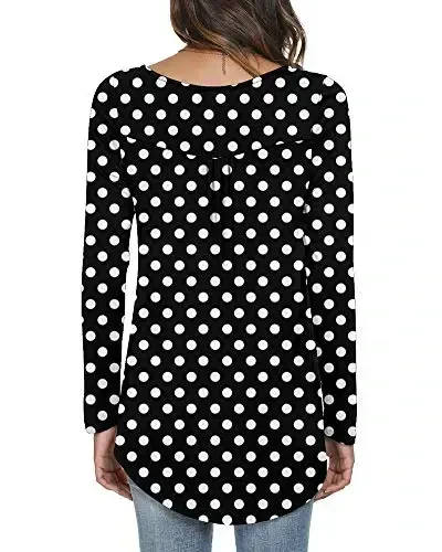 POPYOUNG Women's Long Sleeves Tunic Tops to Wear with Leggings Loose Fit Dressy Empire Waist Fall Tops - MODAZONE (1)