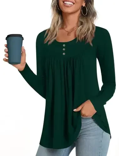 POPYOUNG Women's Long Tunic Tank to Wear with Leggings Summer V-Neck Sleeveless Tops Loose Shirts - 3