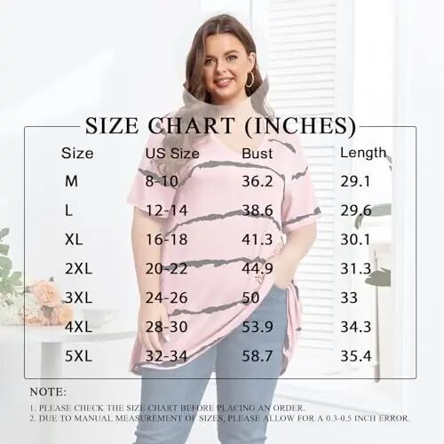 POPYOUNG Women Tunic Top Wear with Leggings Loose Fit Casual Shirts | Extra Long Outfits | Flowy Dressy | Country Concert | Fall Summer Vacation | Short Sleeve | V neck - 5