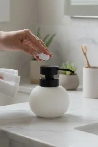 Porcelain Liquid Soap Dispenser Detergent Holder Chubby White Liquid Soap Dispenser-White - MILENAY (1)