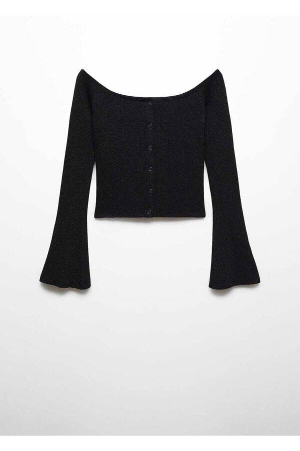 Porlab turgan ochiq yelkali kardigan - 3