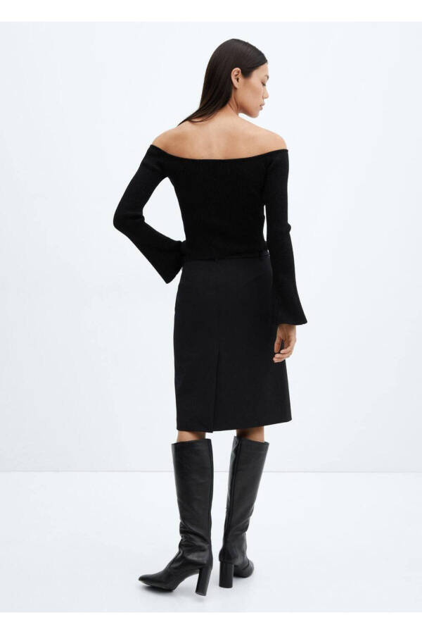 Porlab turgan ochiq yelkali kardigan - 4