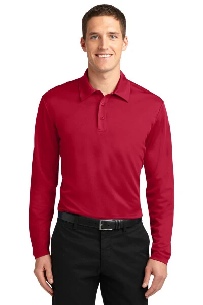 Port Authority K540LS Men's Silk Touch Performance Long Sleeve Polo Sport Shirt - PORT AUTHORITY (1)