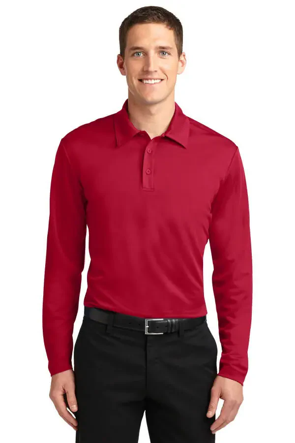 Port Authority K540LS Men's Silk Touch Performance Long Sleeve Polo Sport Shirt - 2