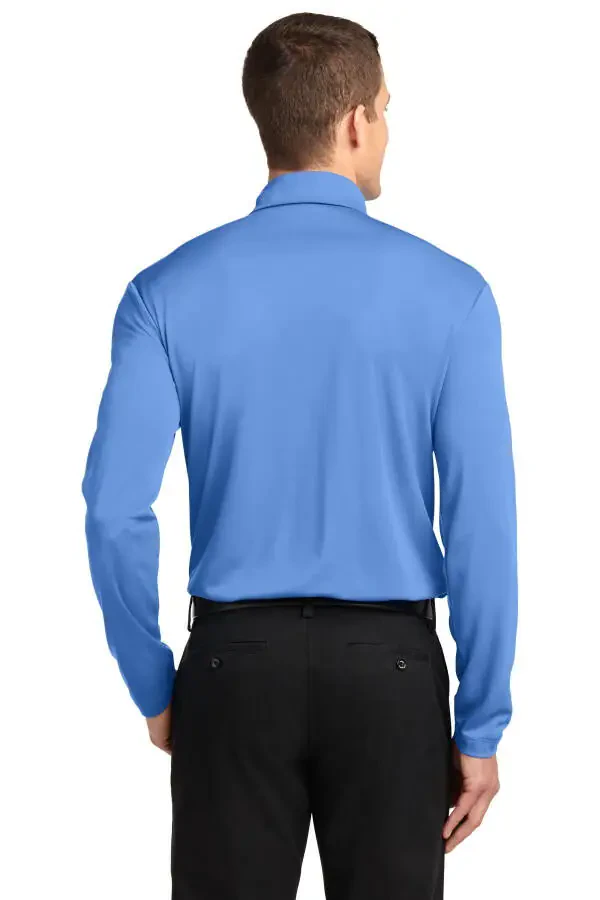 Port Authority K540LS Mens Silk Touch Performance Long Sleeve Polo T-Shirt, Carolina Blue - 2XL - 1