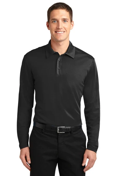 Port Authority Men's Silk Touch Performance Long Sleeve Polo - PORT AUTHORITY (1)