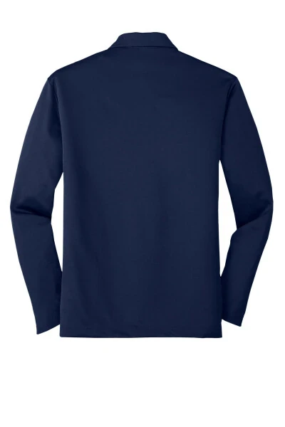 Port Authority Silk Touch Performance Long Sleeve Polo-L (Navy)- - 6
