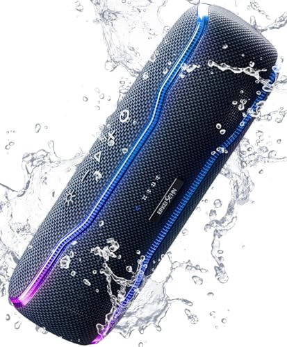 Portable Bluetooth Speaker, IPX7 Waterproof Wireless Speaker with Colorful Flashing Lights, 25W Super Bass 24H Playtime, 100ft Range, TWS Pairing for Outdoor, Home, Party, Beach, Travel - 2