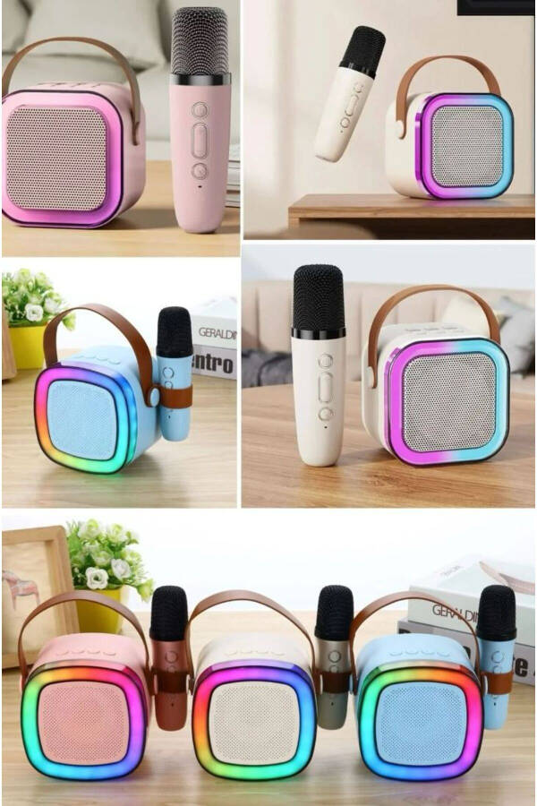 Portable Bluetooth Speaker Wireless Karaoke Christmas Music Fun Bluetooth Speaker with Microphone - 1