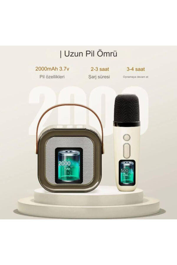 Portable Bluetooth Speaker Wireless Karaoke Christmas Music Fun Bluetooth Speaker with Microphone - 3