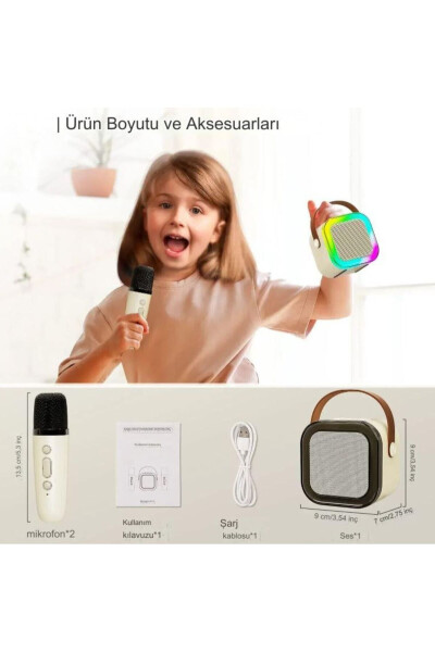 Portable Bluetooth Speaker Wireless Karaoke Christmas Music Fun Bluetooth Speaker with Microphone - 4