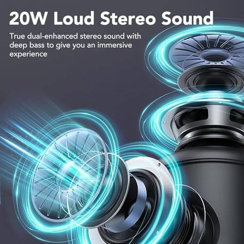 Portable Bluetooth Speakers, IPX7 Waterproof Speaker Bluetooth Wireless, 20W Loud Stereo Sound, 24H Playtime, RGB Lights, Double Pairing, Bluetooth 5.3 Wireless Speaker for Travel Outdoor Home Party - 2