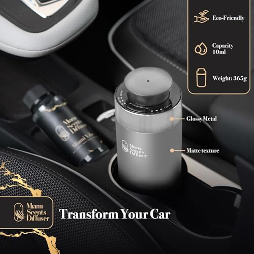 Portable & Car Diffuser + Sandalwood Essential Oil Included, Elevate Your Driving with Our Car Diffuser for Essential Oils, Car Diffuser Air Freshener, Waterless Diffusers and Car Essential Oil Diffuser - MODAZONE (1)