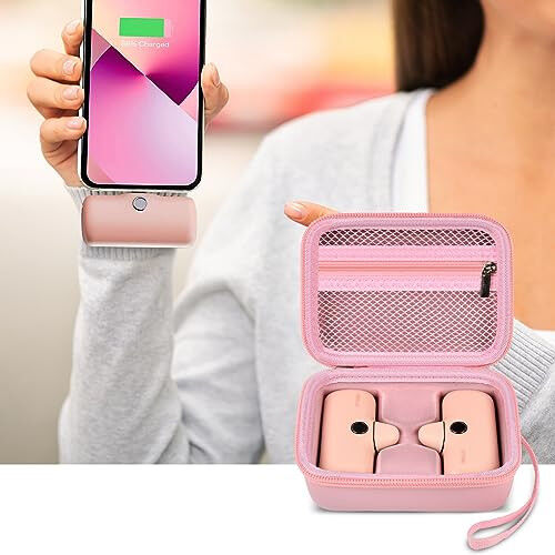 Portable Charger Power Bank Case for 2PCS Swyop/Feob/Charmast/JEJILL/LanLuk/VEGER/iWALK/Taegila/Kuulaa and More Small Charging Battery Pack - Bag Only (Pink) - 6