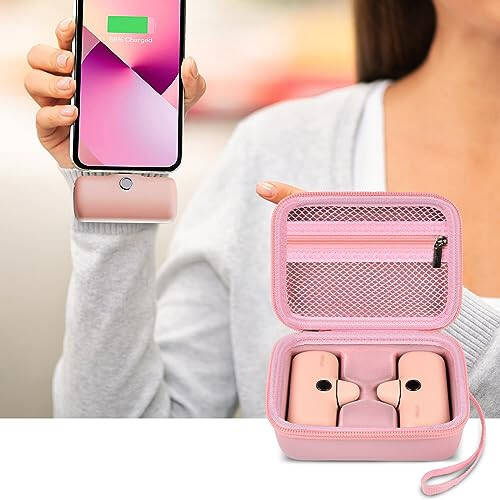 Portable Charger Power Bank Case for 2PCS Swyop/Feob/Charmast/JEJILL/LanLuk/VEGER/iWALK/Taegila/Kuulaa and More Small Charging Battery Pack - Bag Only (Pink) - 6