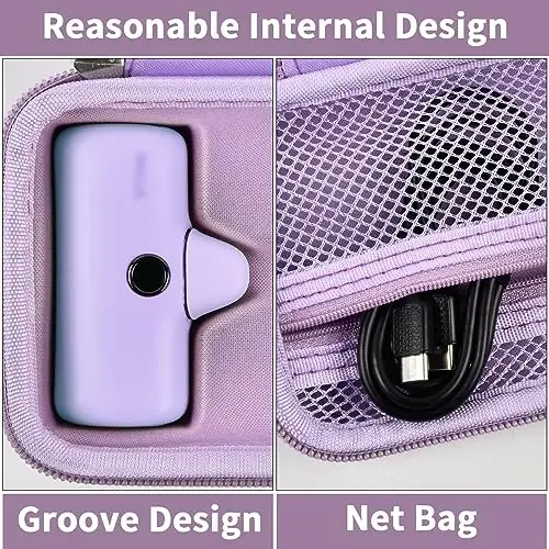 Portable Charger Power Bank Case for 2PCS Swyop/for Feob/for Charmast/for JEJILL/for LanLuk/for VEGER/for iWALK/for Taegila/for Kuulaa and More Small Charging Battery Pack - Bag Only (Purple) - 3