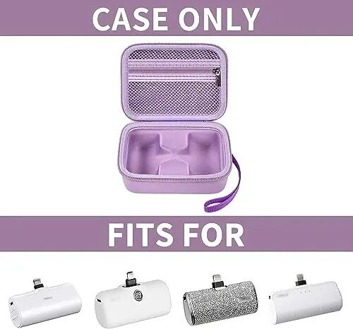 Portable Charger Power Bank Case for iWalk, Hold 2 Battery Pack, Box Only | For Swyop/for Feob//for LanLuk/for VEGER/for Kuulaa and More, for Students/Commuters/Travelers/Hikers, Gym/Office, Purple - Portable (1)