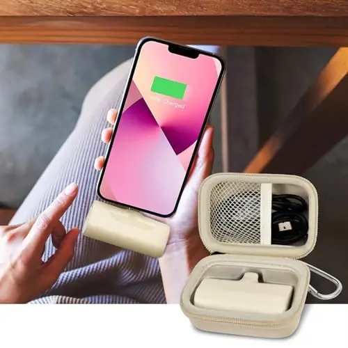 Portable Charger Power Bank Case for Swyop/for Feob/for Charmast/for JEJILL/for LanLuk/for VEGER/for iWALK/for Taegila/for Kuulaa and More Small Charging Battery Pack - Bag Only (Beige) - 6