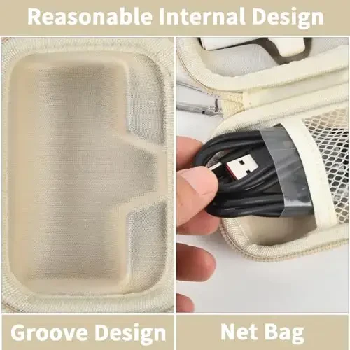 Portable Charger Power Bank Case for Swyop/for Feob/for Charmast/for JEJILL/for LanLuk/for VEGER/for iWALK/for Taegila/for Kuulaa and More Small Charging Battery Pack - Bag Only (Beige) - 3