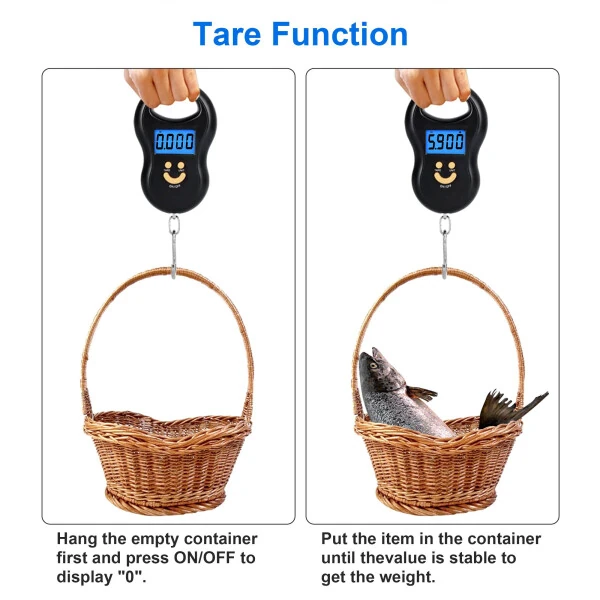 Portable Fishing Scale, EEEkit 110lb Digital Hanging Hook Scale with Backlit LCD Display for Luggage - 4