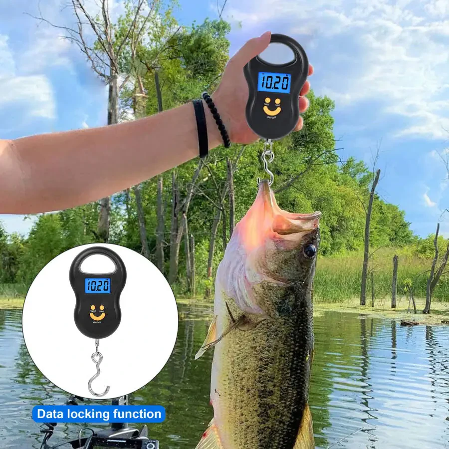 Portable Fishing Scale, EEEkit 110lb Digital Hanging Hook Scale with Backlit LCD Display for Luggage - 6