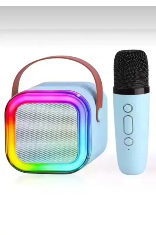 Portable Karaoke Speaker Set with Microphone and Lights for Kids - ANI OFİS KIRTASİYE