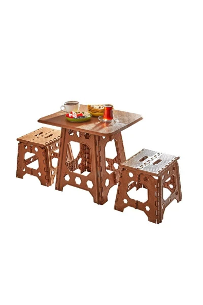 Portable Plastic Foldable Hunting Fishing Camping Picnic 2 Stool 1 Play Table Folding Table Set 2+1 - YOKO HOME