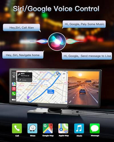 Portable Wireless CarPlay Touchscreen for Car: 4K Apple Carplay & Android Auto Car Play Screen with 4K Dash Cam/1080p Rear Camera/GPS Navigation/Bluetooth/Mirror Link/AirPlay (10.26 in) - 3