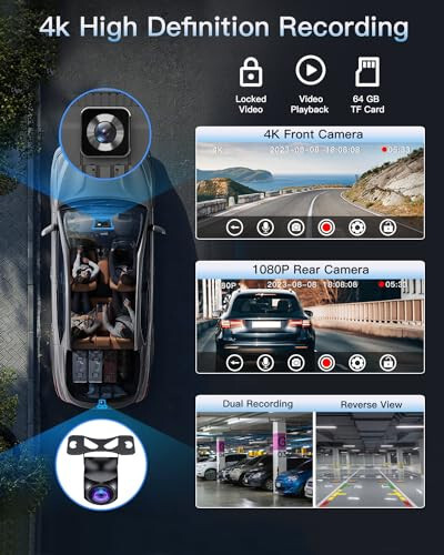 Portable Wireless CarPlay Touchscreen for Car: 4K Apple Carplay & Android Auto Car Play Screen with 4K Dash Cam/1080p Rear Camera/GPS Navigation/Bluetooth/Mirror Link/AirPlay (10.26 in) - 4