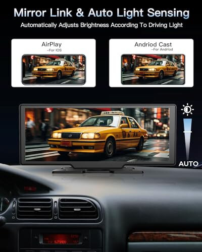 Portable Wireless CarPlay Touchscreen for Car: 4K Apple Carplay & Android Auto Car Play Screen with 4K Dash Cam/1080p Rear Camera/GPS Navigation/Bluetooth/Mirror Link/AirPlay (10.26 in) - 6