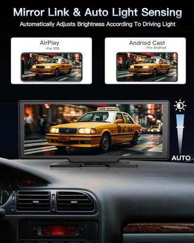 Portable Wireless CarPlay Touchscreen for Car: 4K Apple Carplay & Android Auto Car Play Screen with 4K Dash Cam/1080p Rear Camera/GPS Navigation/Bluetooth/Mirror Link/AirPlay (10.26 in) - 6