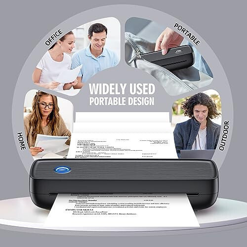 Portable Wireless Printer for Travel, Bluetooth Thermal Printer Support 8.5