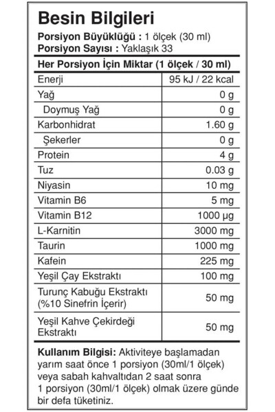 BigJoy L-Karnitin ThermoNator Portakal Aromalı – 33 Servis (L-Karnitin 3000 mg / Servis) - 3