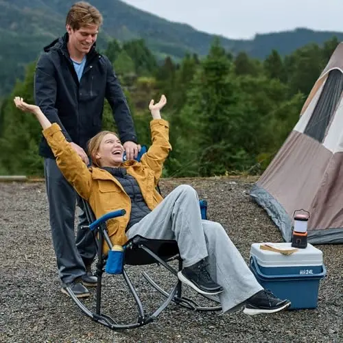 Portal Oversized Folding Rocking Camping Chair Portable 400 lbs | Folding Rocking Camping Chair Portable Outdoor Rocker with High Back Hard Armrests Carry Bag support 400 lbs - PORTAL (1)