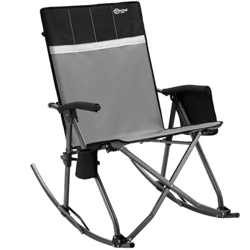 Portal Oversized Folding Rocking Camping Chair Portable 400 lbs | Folding Rocking Camping Chair Portable Outdoor Rocker with High Back Hard Armrests Carry Bag support 400 lbs 