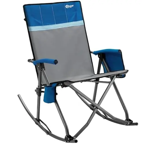 Portal Oversized Folding Rocking Camping Chair Portable 400 lbs | Folding Rocking Camping Chair Portable Outdoor Rocker with High Back Hard Armrests Carry Bag support 400 lbs 