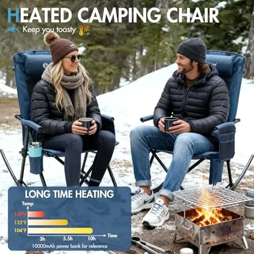 PORTAL Oversized Folding Rocking Camping Chair Portable Outdoor Rocker with High Back Hard Armrests Carry Bag, Supports 400 lbs - 4