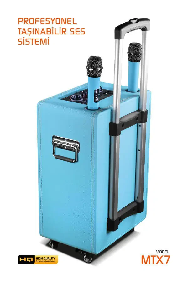 Портативная акустика MTX7 Bluetooth с двумя микрофонами и зарядкой, караоке система. - 3
