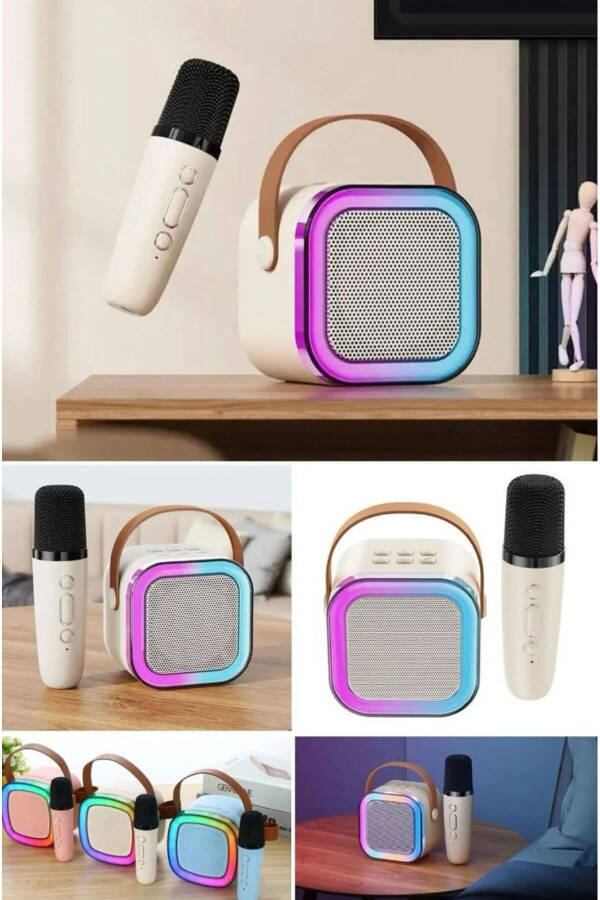 Портативная Bluetooth-колонка беспроводной караоке Новогодняя музыка развлечения Bluetooth-колонка с микрофоном - 5