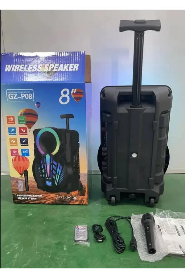 Портативная Bluetooth-колонка Party Box с функцией зарядки и караоке-микрофоном. - 5