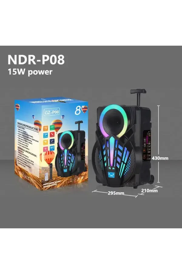 Портативная Bluetooth-колонка Party Box с функцией зарядки и караоке-микрофоном. - 6