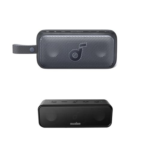 Портативная Bluetooth-колонка Soundcore Anker 3 & Motion 300, Bluetooth-колонка с беспроводным звуком Hi-Res, технология SmartTune, стереозвук 30 Вт, воспроизведение 30 Вт и водонепроницаемость IPX7 - 1