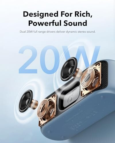 Портативная колонка Soundcore Motion 100 Anker Motion Boom Plus IP67, беспроводная Hi-Res, стереозвук, ультрапортативный дизайн для использования на открытом воздухе, настраиваемый эквалайзер, мощные басы и - 7