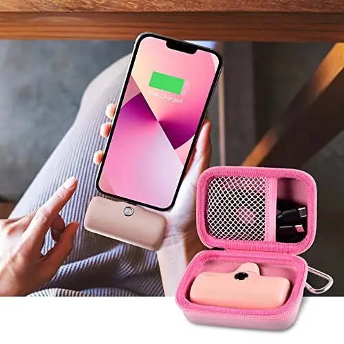 Портативный чехол для зарядки Power Bank для Swyop/для Feob/для Charmast/для JEJILL/для LanLuk/для VEGER/для iWALK/для Taegila/для Kuulaa и других небольших аккумуляторов - только сумка (розовый) - 6