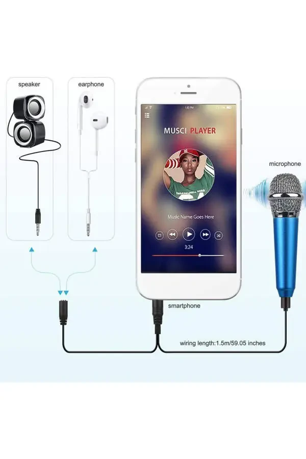 Портативный караоке-микрофон для смартфонов, ноутбуков и ПК. - 8