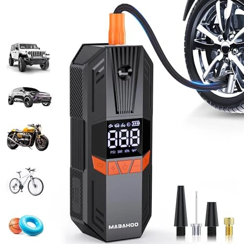 Портативный компрессор для накачки шин, 150PSI, беспроводной, с ЖК-манометром, для быстрой накачки шин автомобиля, мотоцикла, велосипеда, мяча, автомобильные аксессуары. - 1