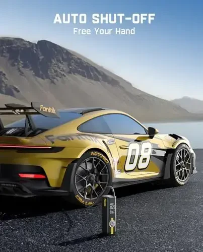 Портативный компрессор Fanttik X8 APEX, быстрая накачка за 1 мин, 150PSI, без шнура, с двойным светодиодным экраном, подходит для минивэнов, автомобилей, мотоциклов, шин до 26,3 дюйма, люкс. - 4