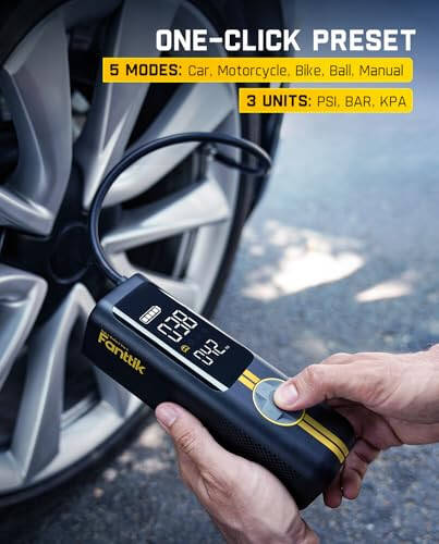 Портативный воздушный насос Fanttik X8 APEX EV, в 2 раза быстрее накачивает, беспроводной воздушный компрессор 150PSI с мощным аккумулятором, подходит для электромобилей, автомобилей, мотоциклов, велосипедов, мячей, комплект Deluxe. - 4