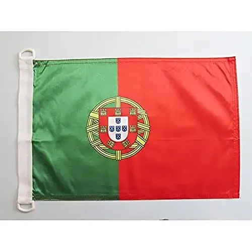 Portugal NAUTICAL Flag 18'' x 12'' - Portuguese flags 30 x 45 cm. - Banner 12x18 in for boat - AZ FLAG - AZ FLAG